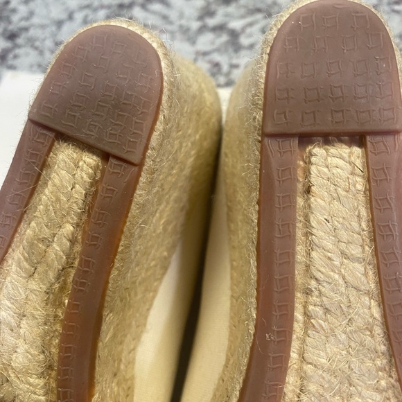 J. Crew Cream Canvas Espadrille Flats with Black Cap Toe - Picture 5 of 10